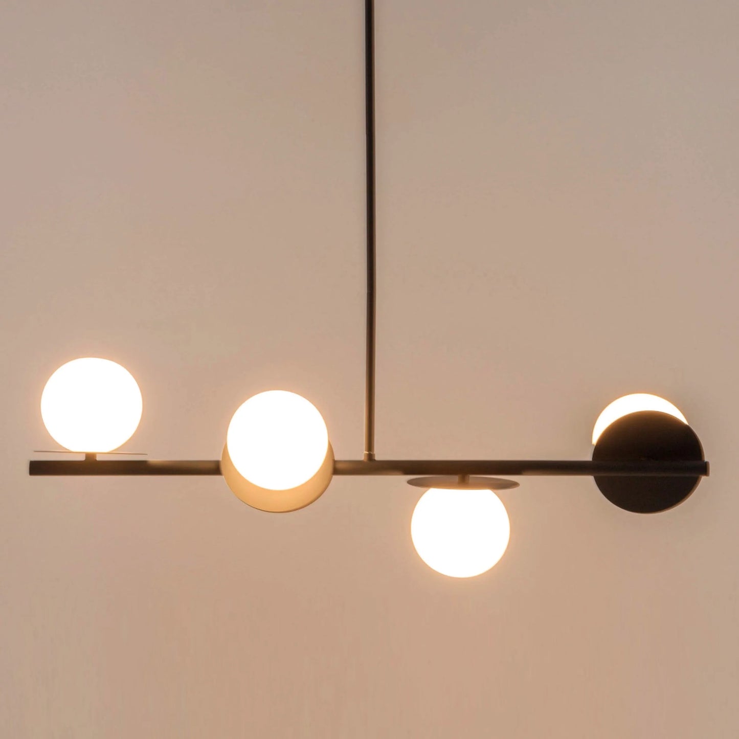 Charcoal grey opal disk ceiling light