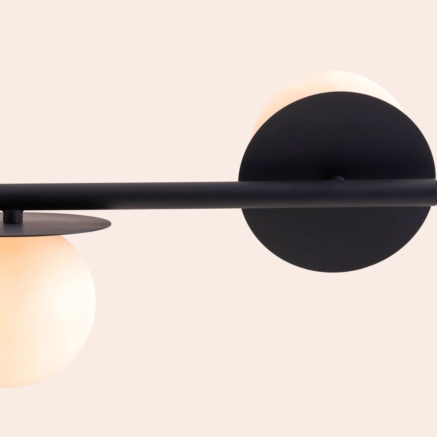 Charcoal grey opal disk ceiling light