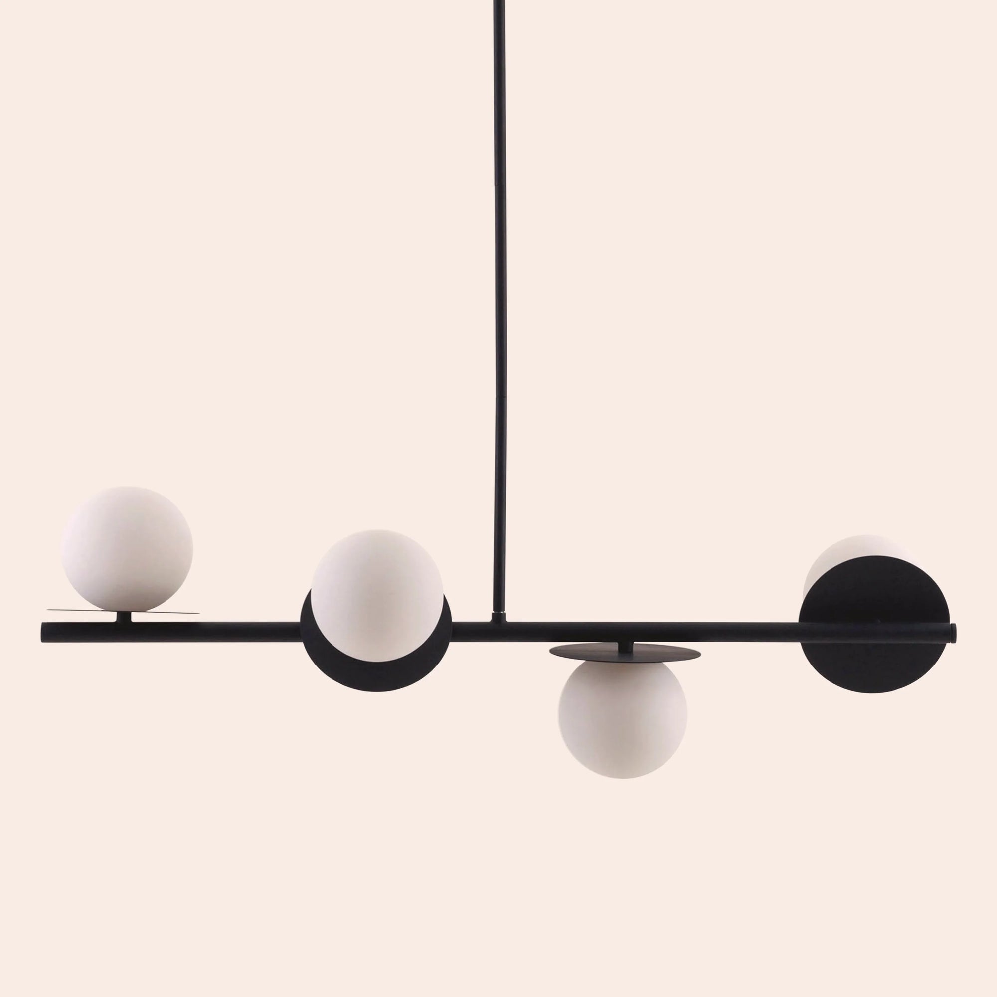 Charcoal grey opal disk ceiling light