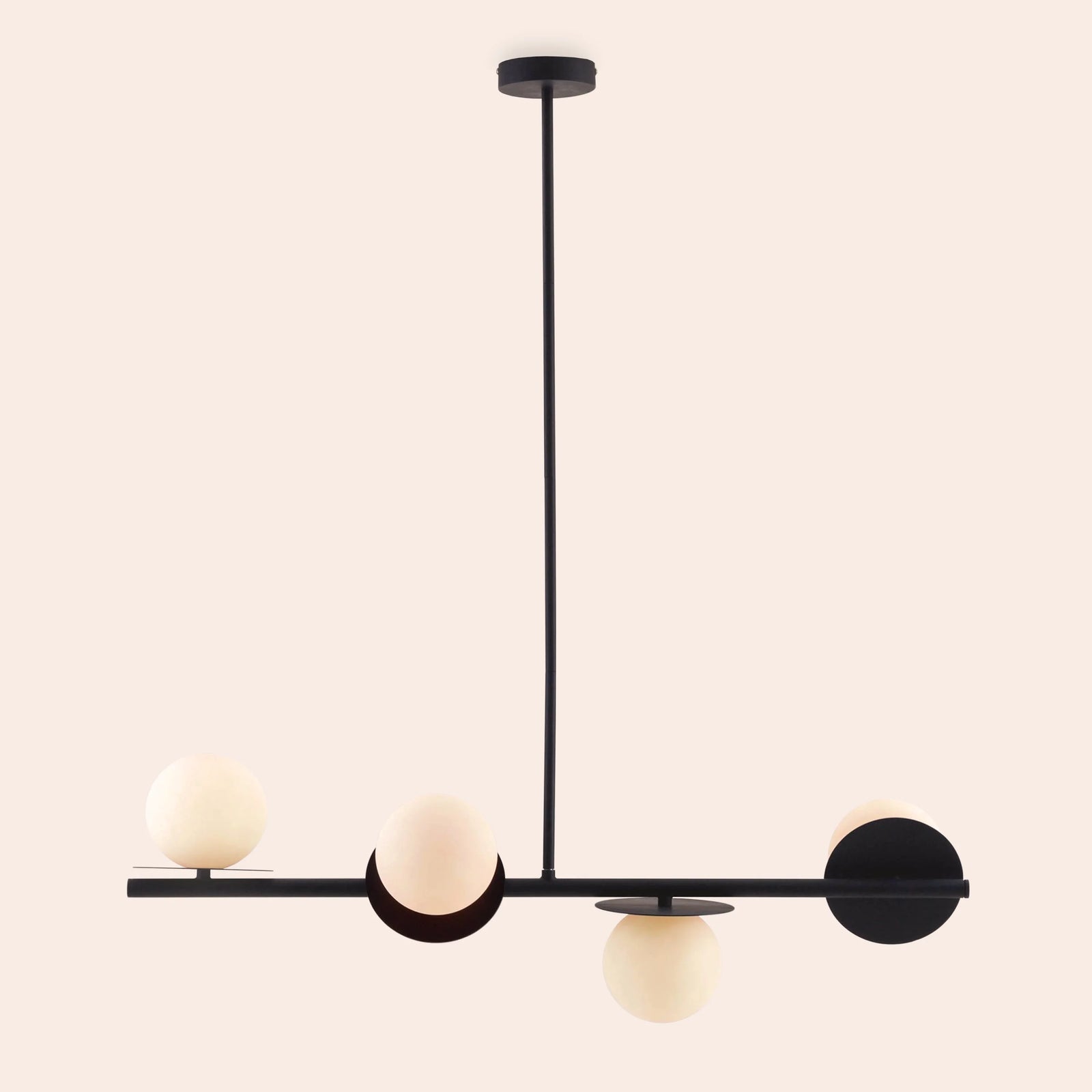 Charcoal grey opal disk ceiling light