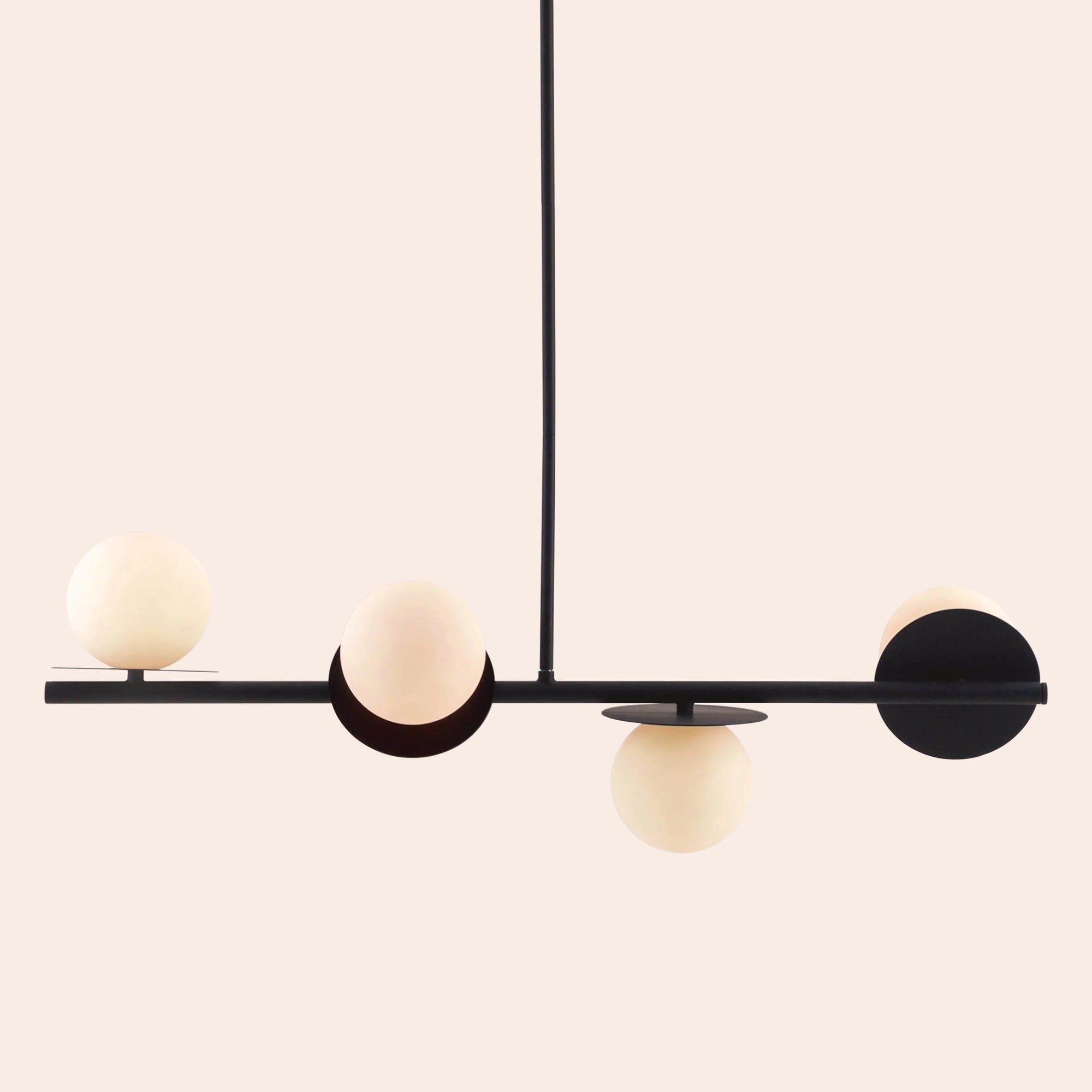 Charcoal grey opal disk ceiling light
