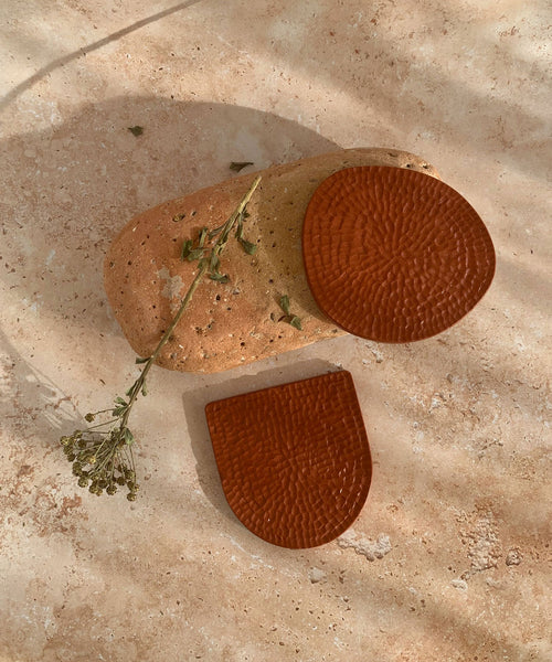 Orma | 2 Coasters 01 Round | Burnt Ochre
