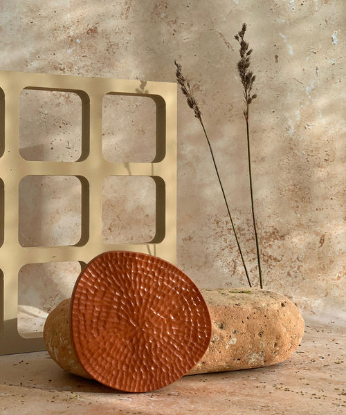 Orma | 2 Coasters 01 Round | Burnt Ochre