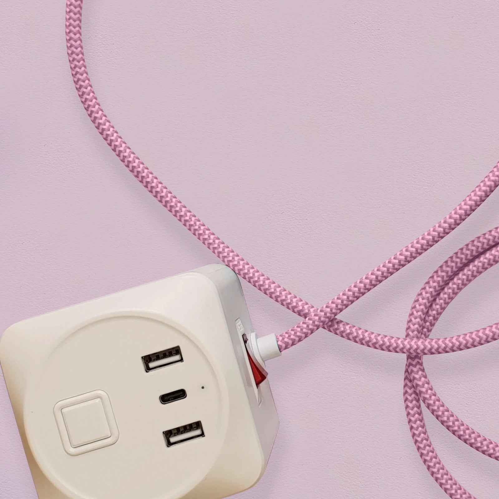 Pink fabric extension lead