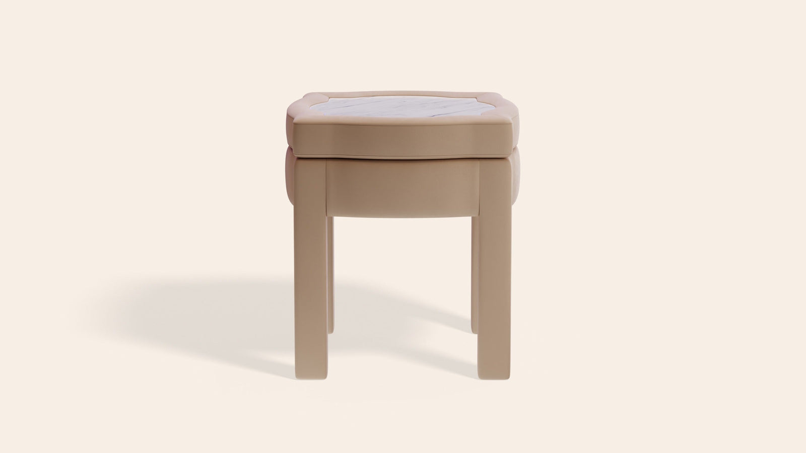 Piero Footstool, Rose Linen
