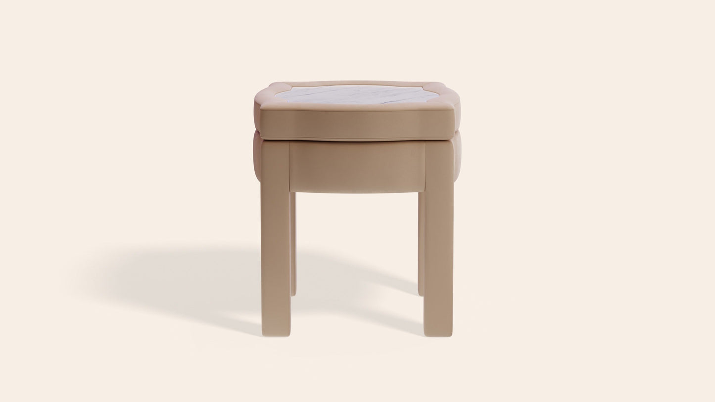 Piero Footstool, Rose Linen