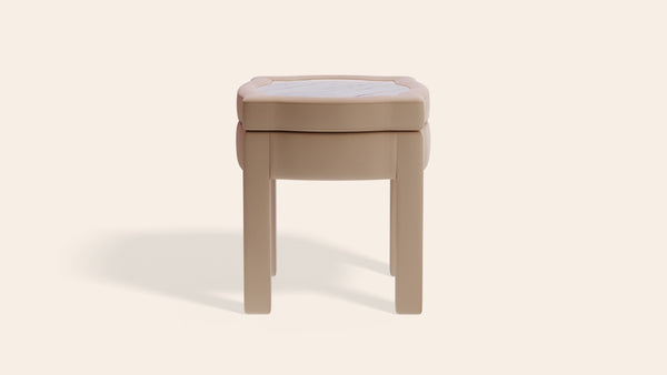 Piero Footstool, Rose Linen