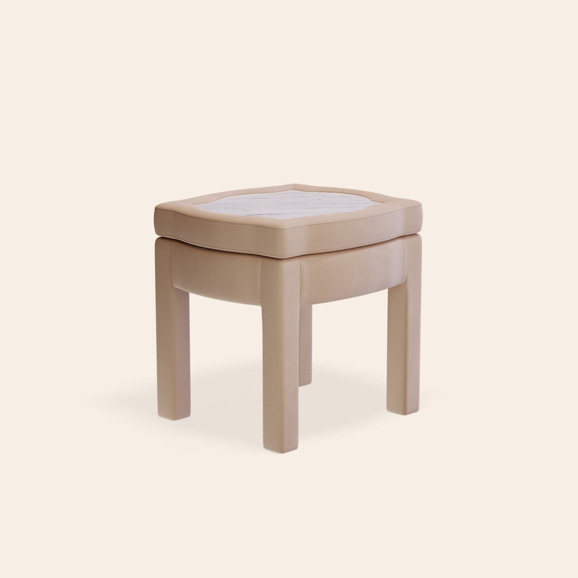 Piero Footstool, Rose Linen