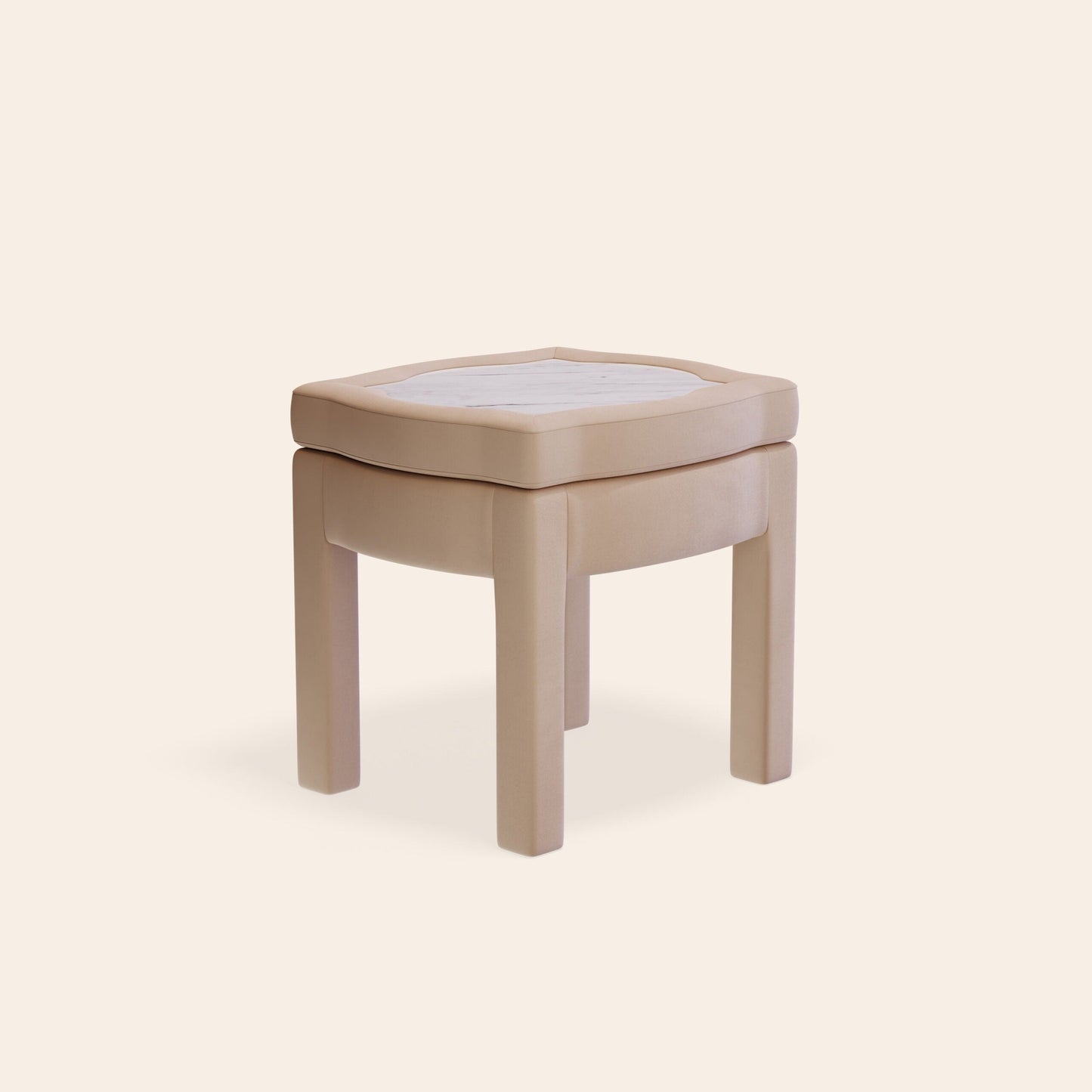 Piero Footstool, Rose Linen