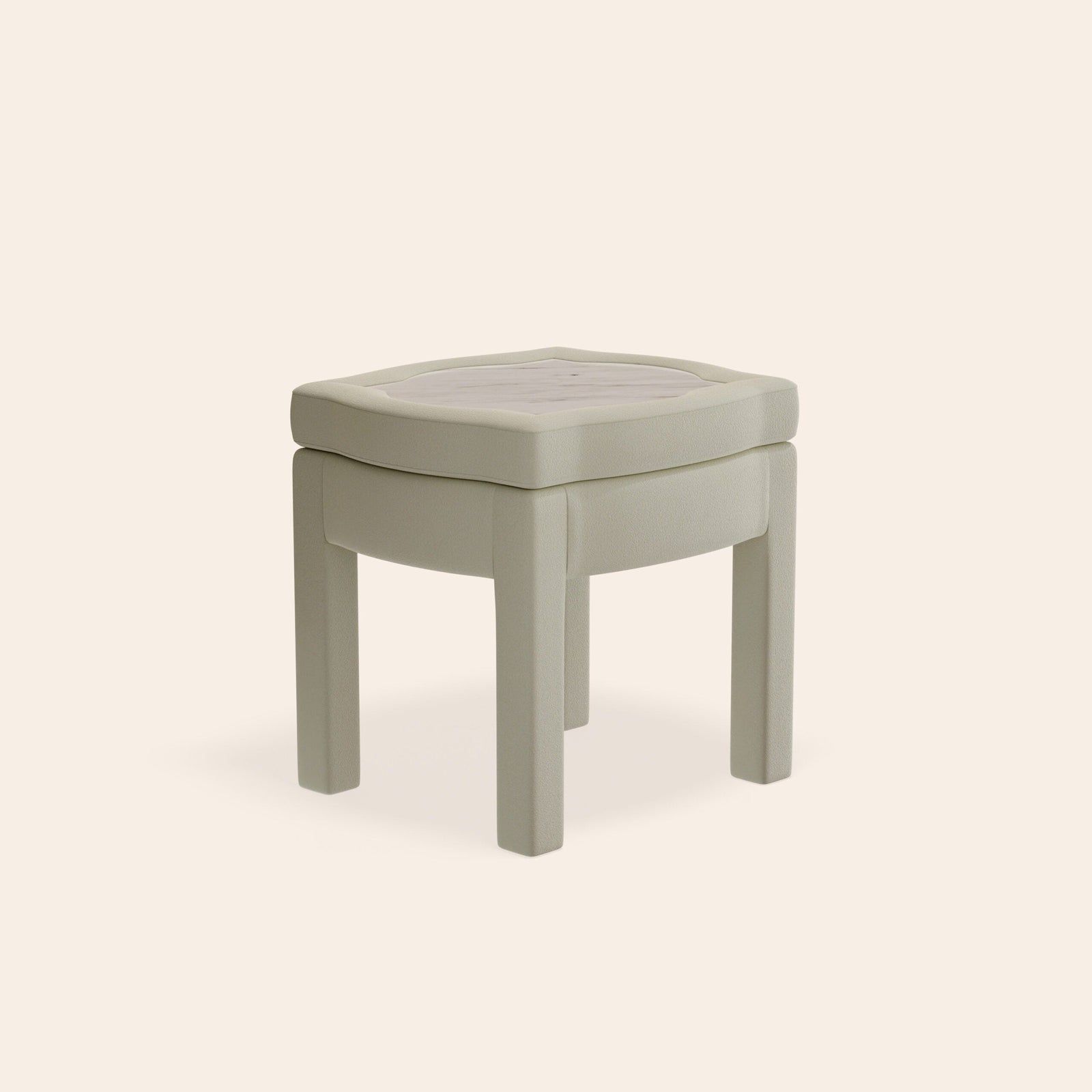 Piero Footstool, Nougat Boucle