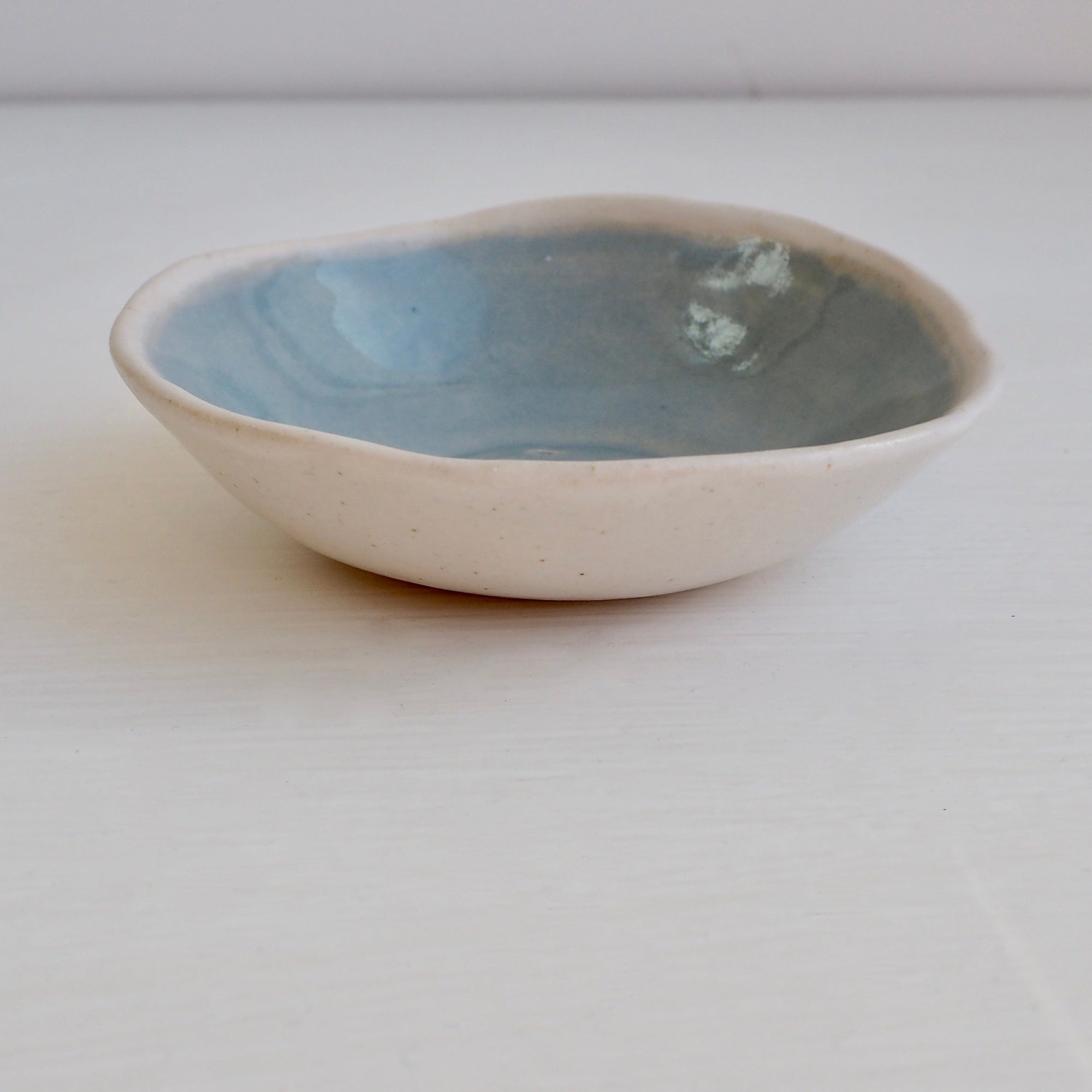 Handmade Large Powder Blue Ceramic Soap Dish