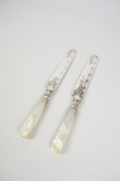 Pair of Antique Silver Plate Knives