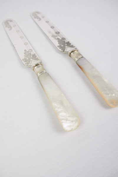 Pair of Antique Silver Plate Knives