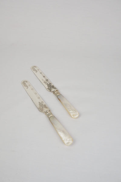 Pair of Antique Silver Plate Knives