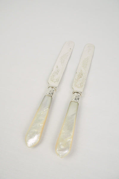 Pair of Antique Silver Plate Knives