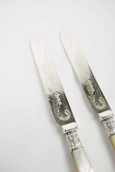 Pair of Antique Silver Plate Knives