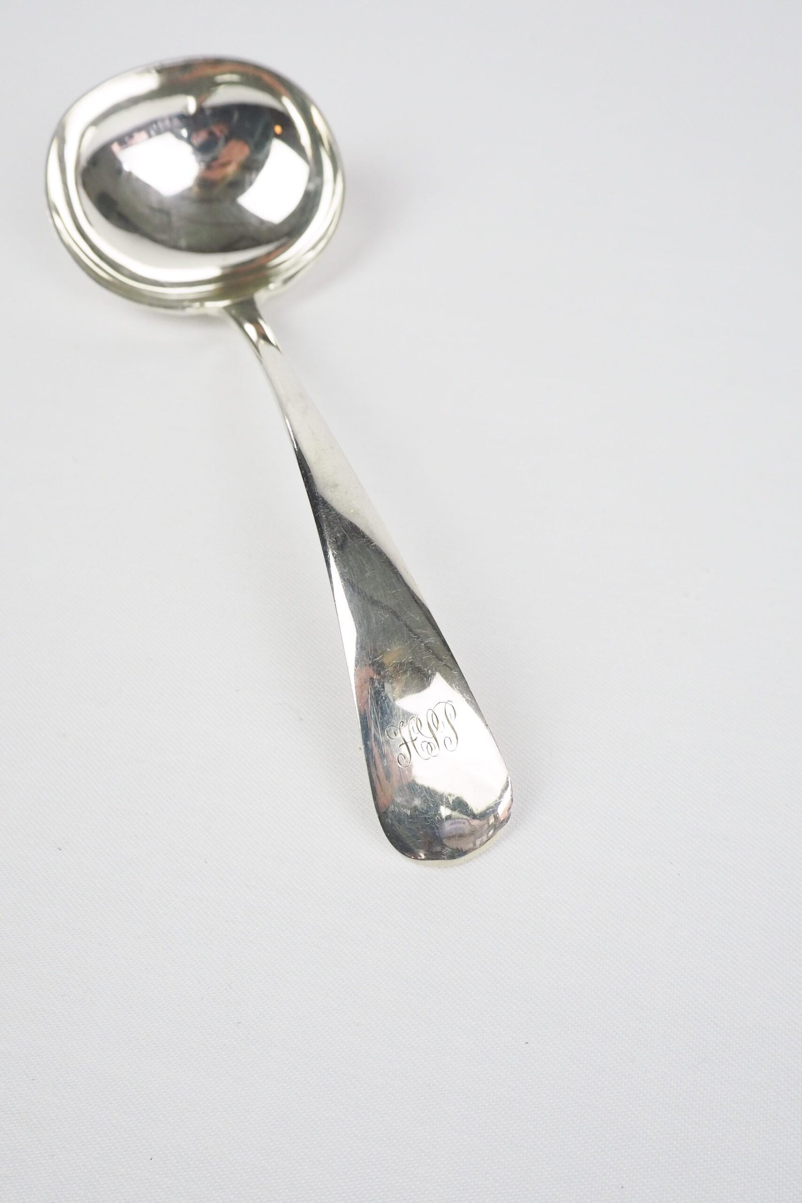 This Vintage Silver Plate Ladle is a stunning piece of service ware. Monogrammed HIP. Wildmore