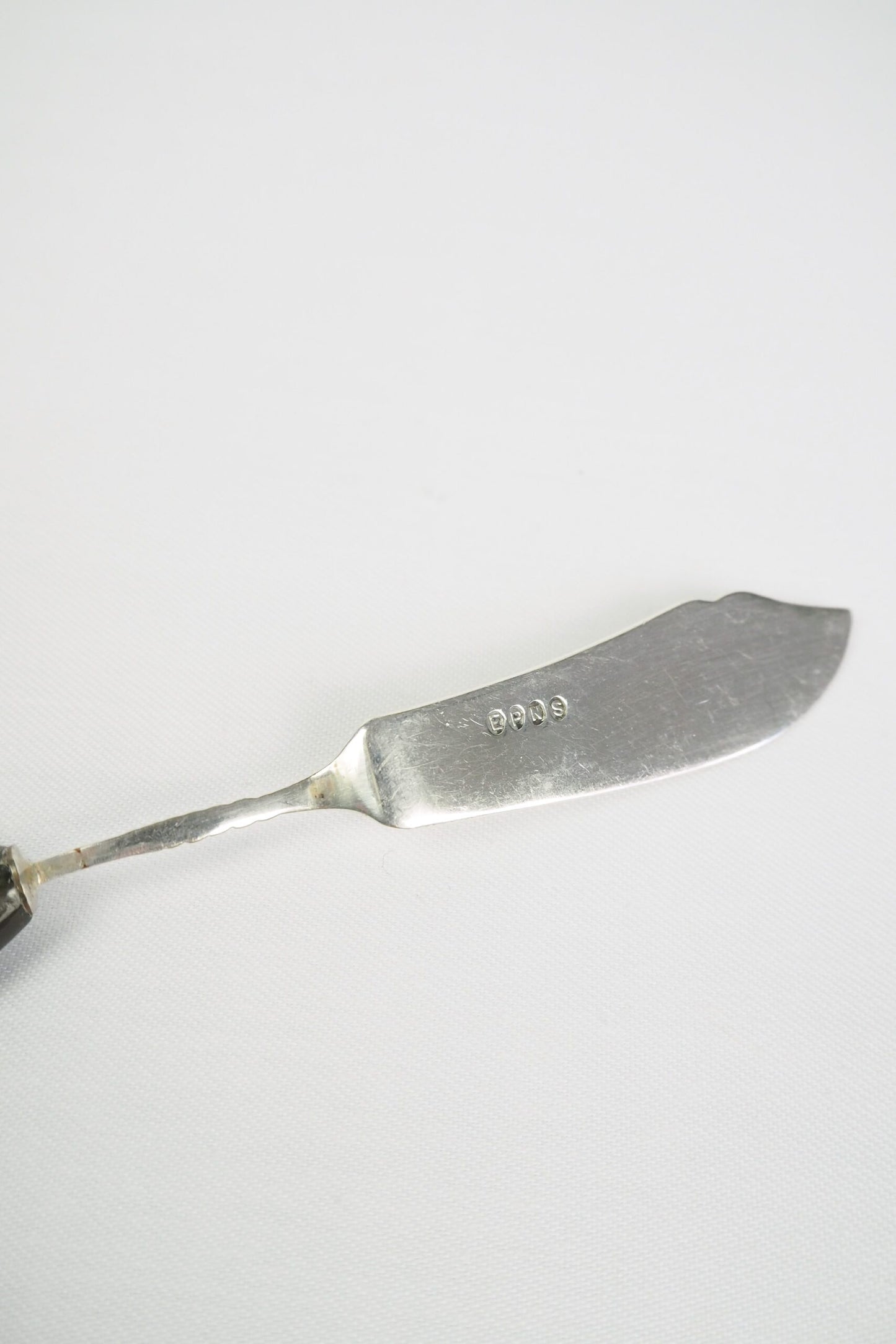 This Vintage Agate Butter Knife has a silver plated blade and a beautiful moss agate handle.