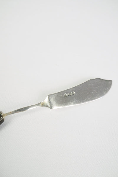 This Vintage Agate Butter Knife has a silver plated blade and a beautiful moss agate handle.