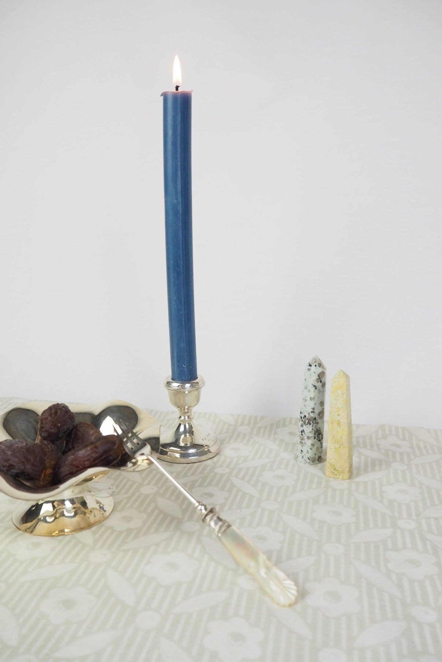 A decorative Pair of Mineral Obelisks including a Kiwi Jasper and a Serpentine Tower.