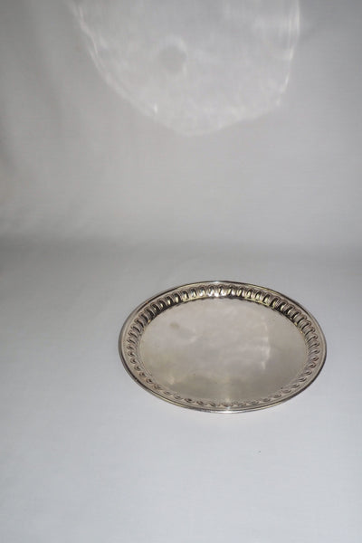 Antique Silver Plate Round Tray