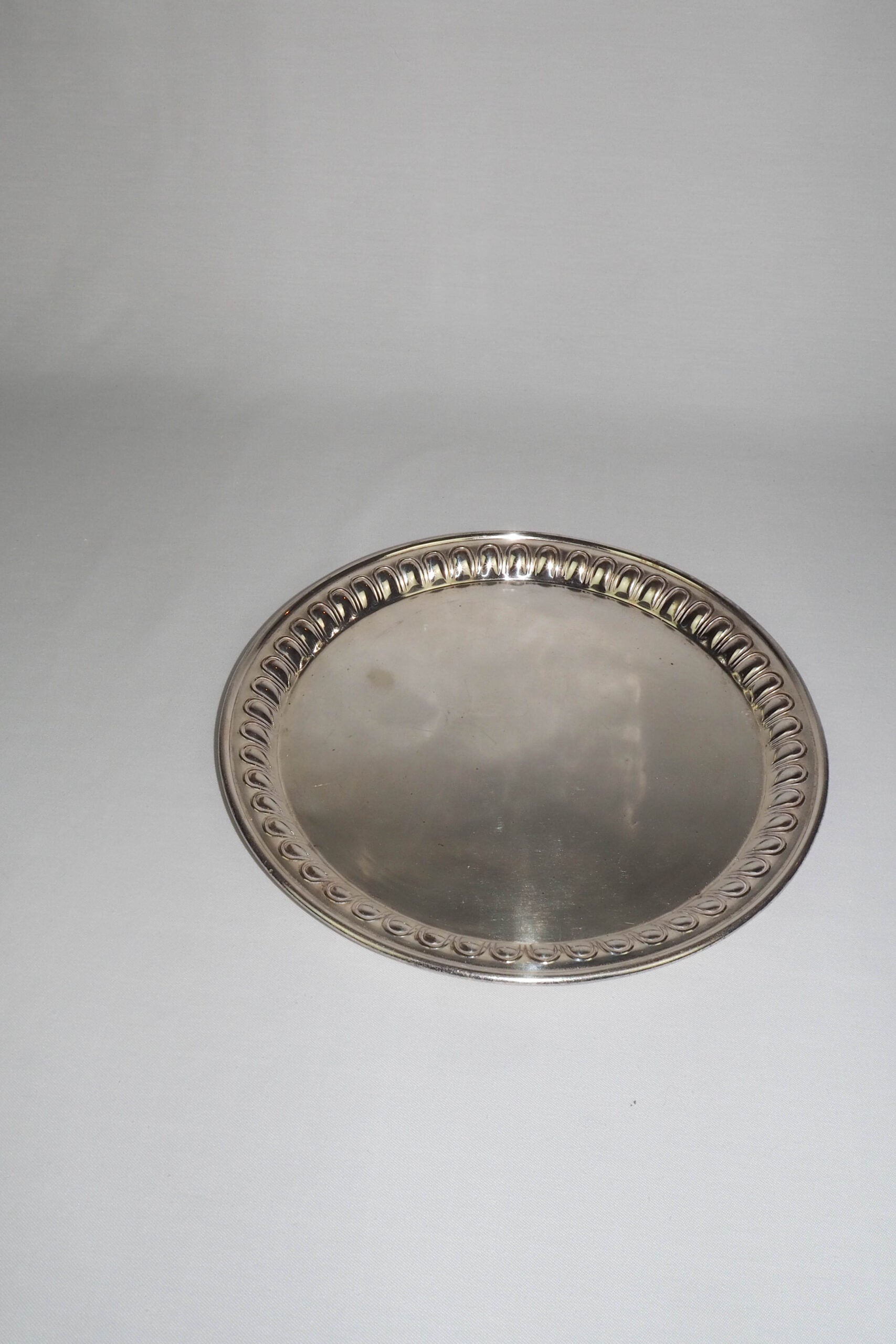 Antique Silver Plate Round Tray