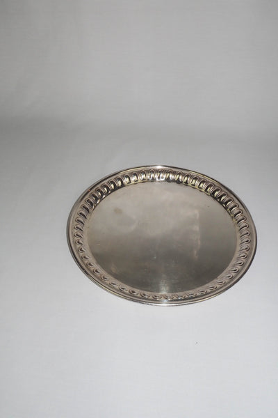 Antique Silver Plate Round Tray