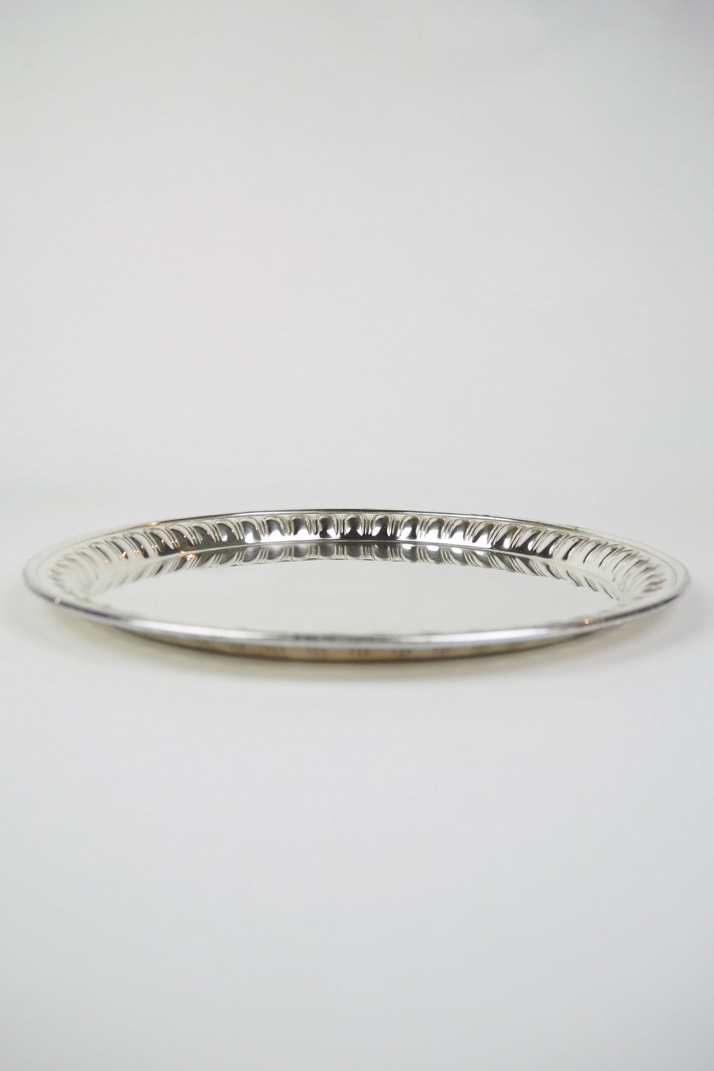 Antique Silver Plate Round Tray