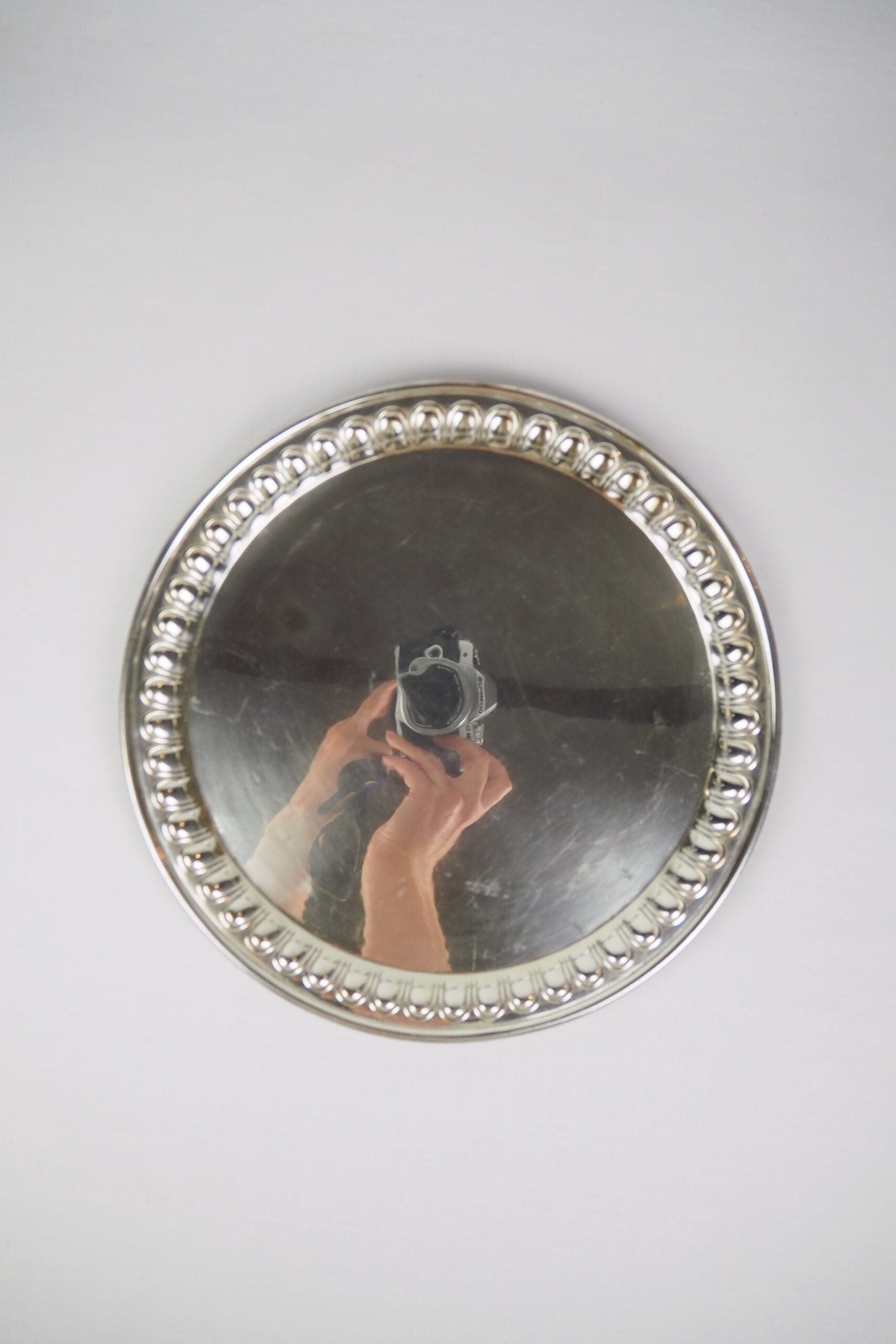 Antique Silver Plate Round Tray