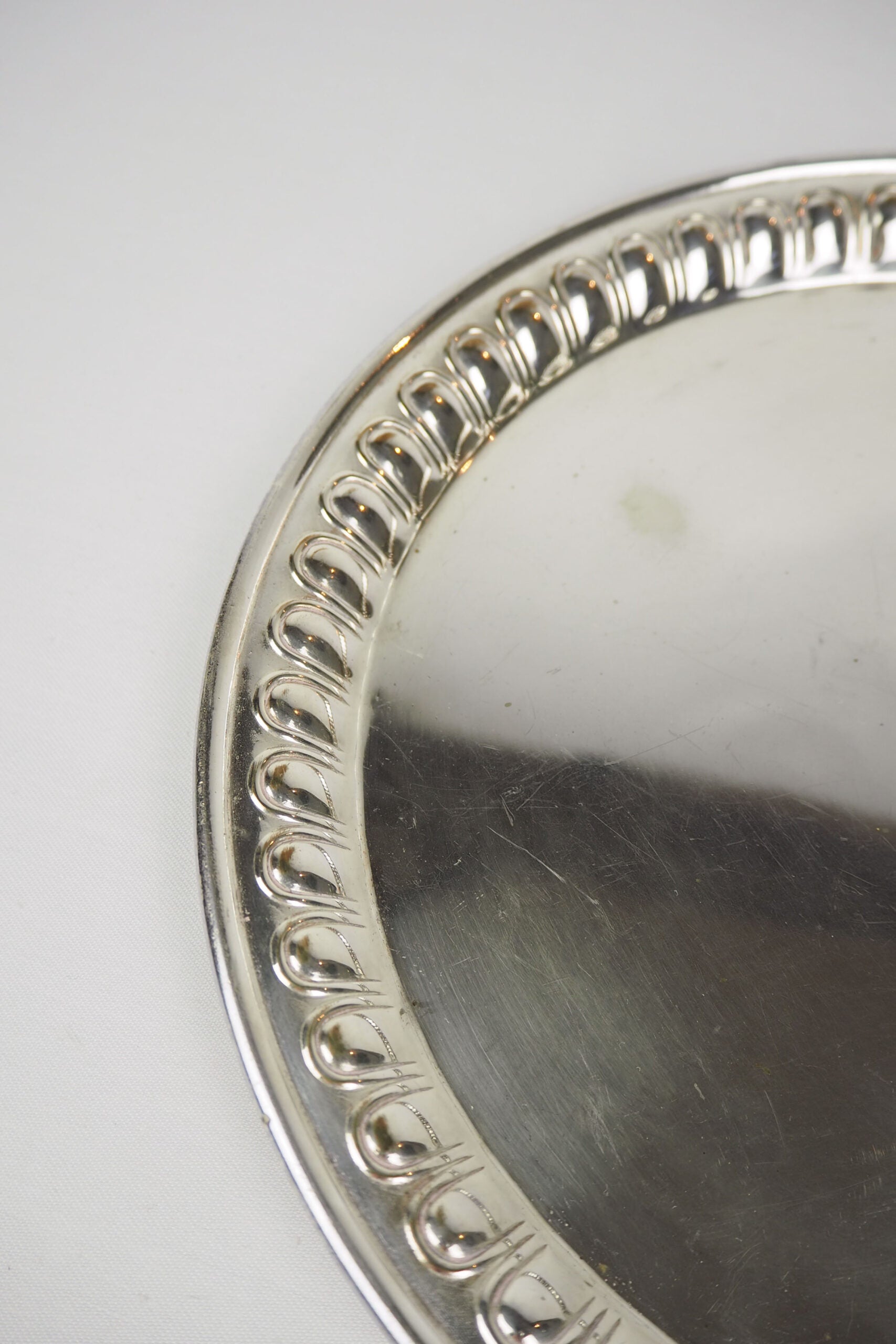 Antique Silver Plate Round Tray
