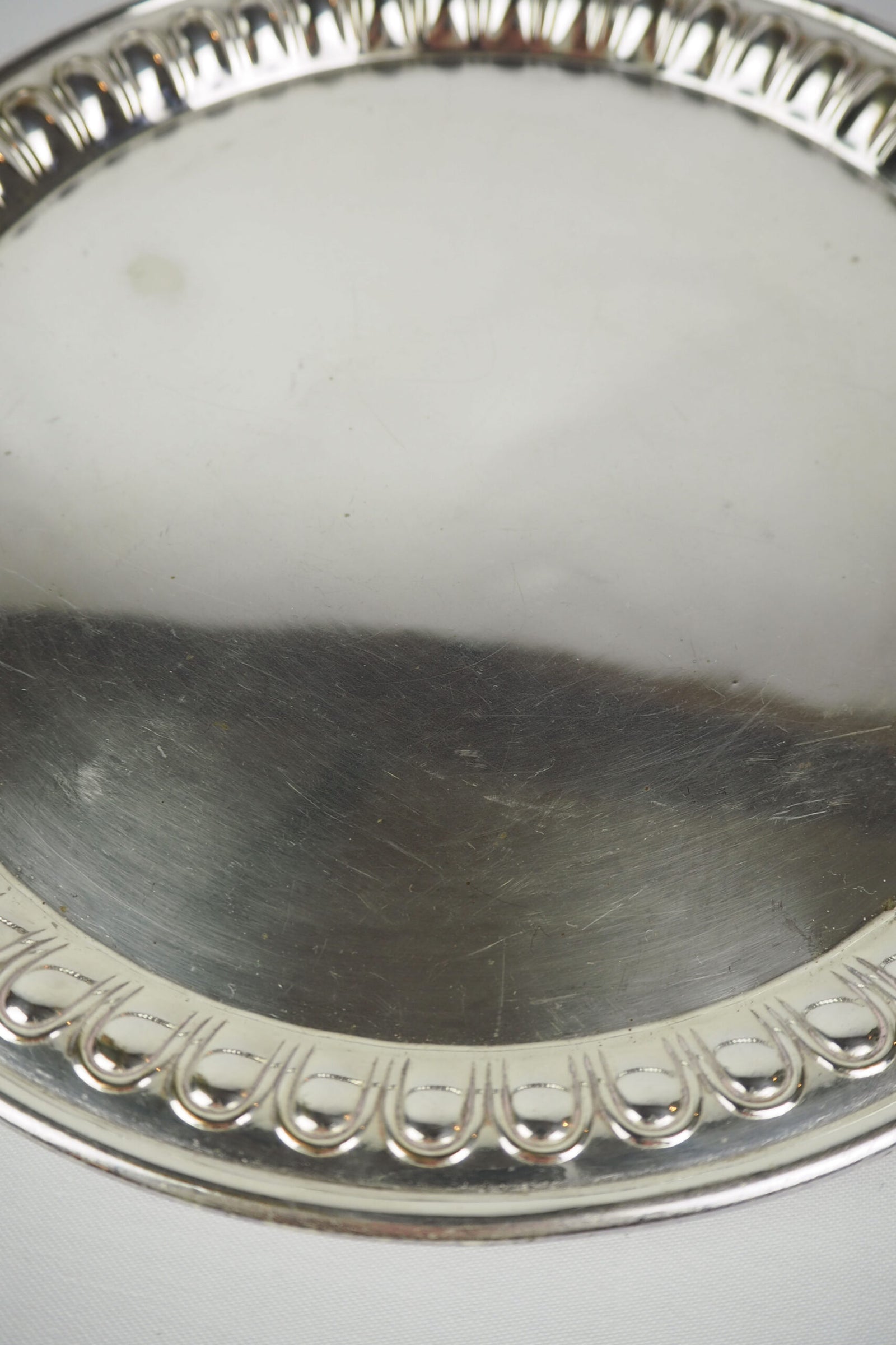 Antique Silver Plate Round Tray