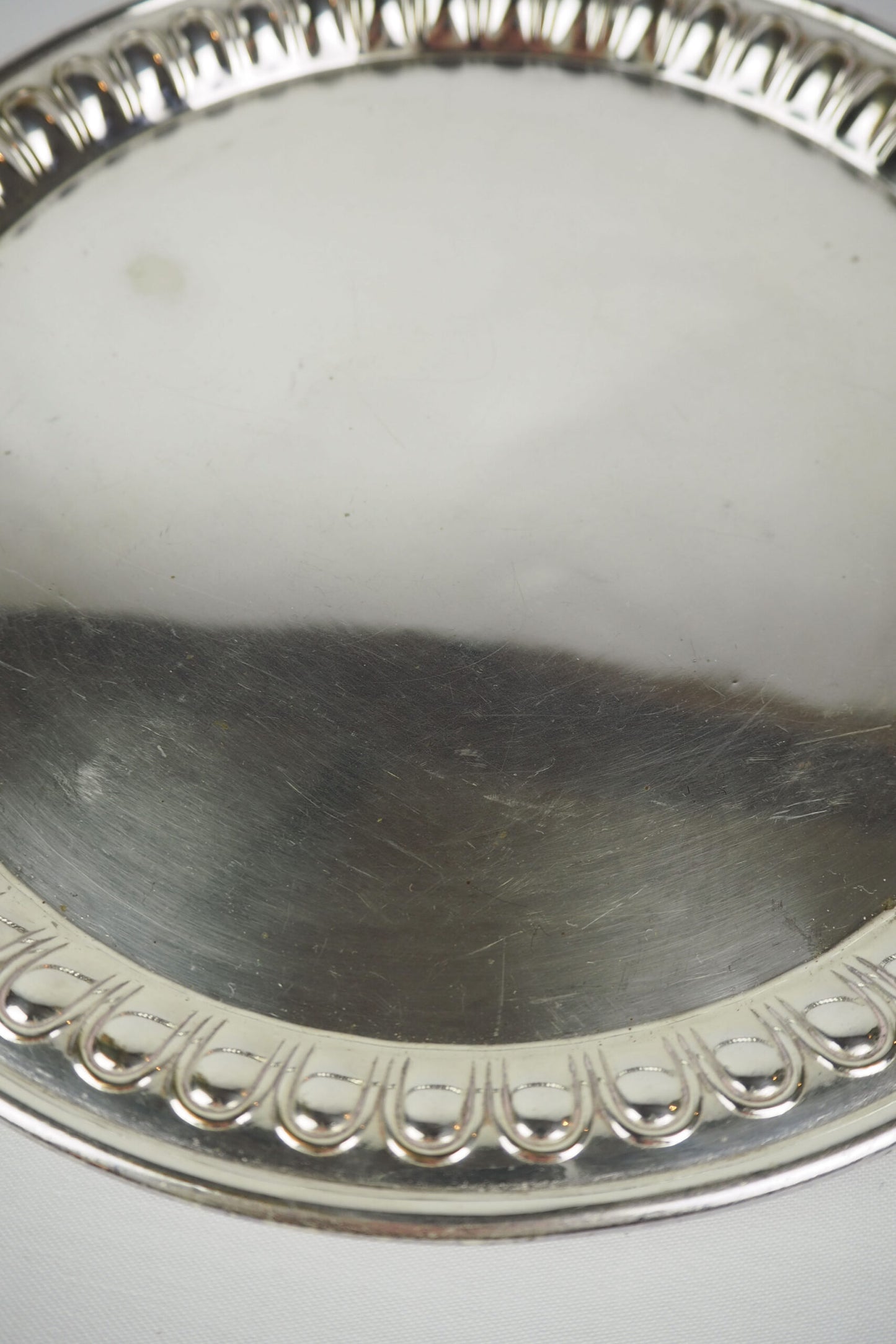 Antique Silver Plate Round Tray