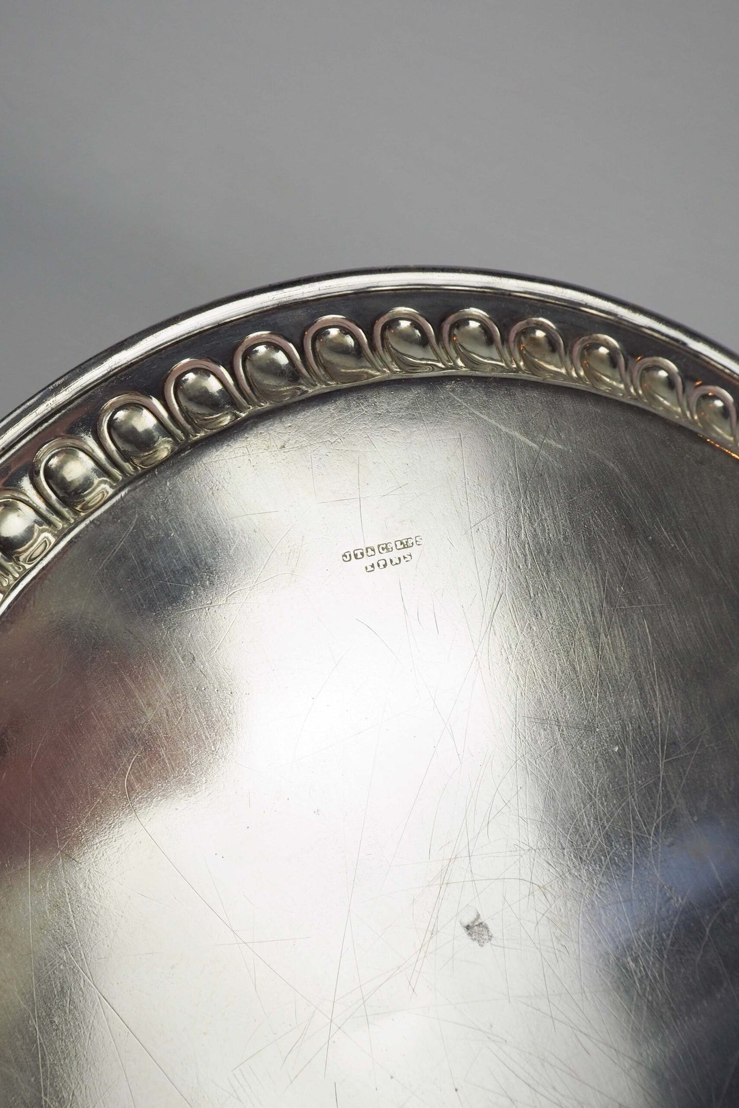 Antique Silver Plate Round Tray