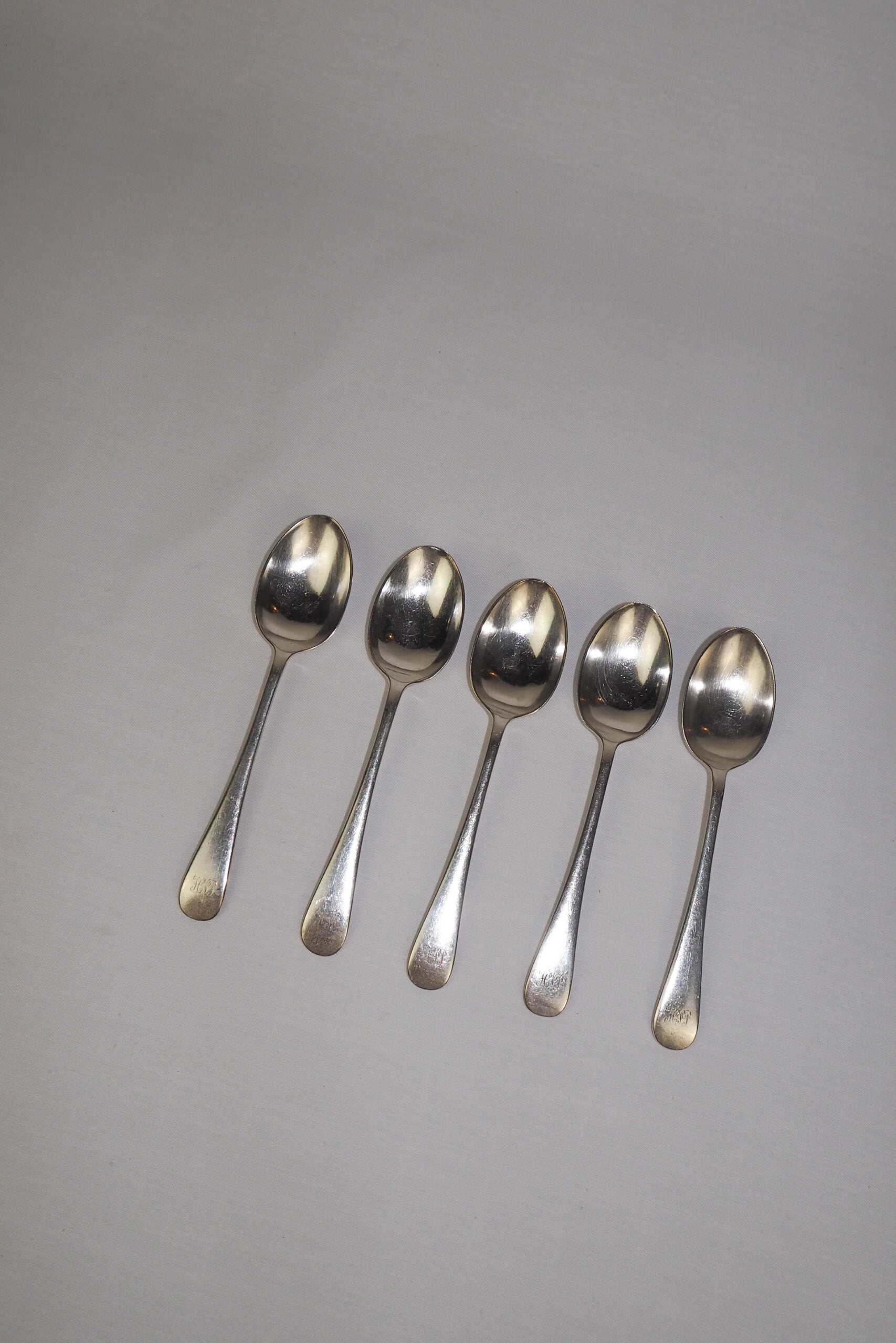 5 Antique Silver Plate Teaspoons