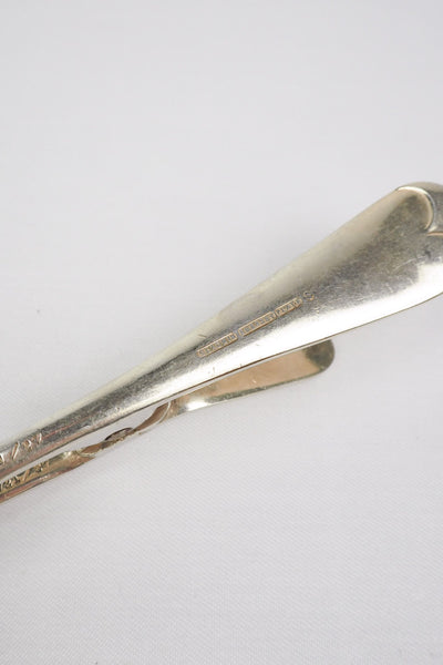 Silver Plate Hinged Salad Servers have a wonderful stone washed patina to the silver.