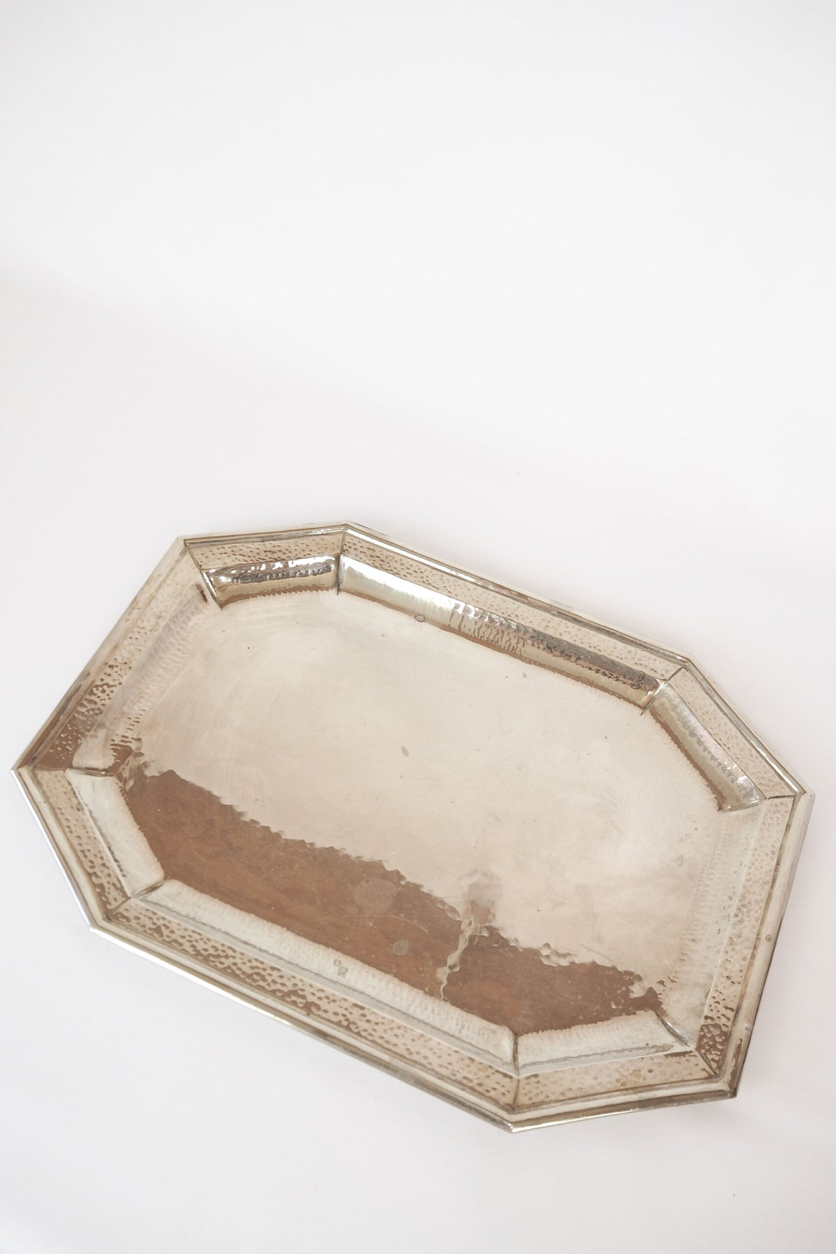 Antique Silver Plate Octagonal Tray