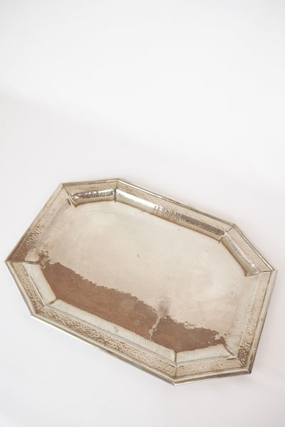 Antique Silver Plate Octagonal Tray