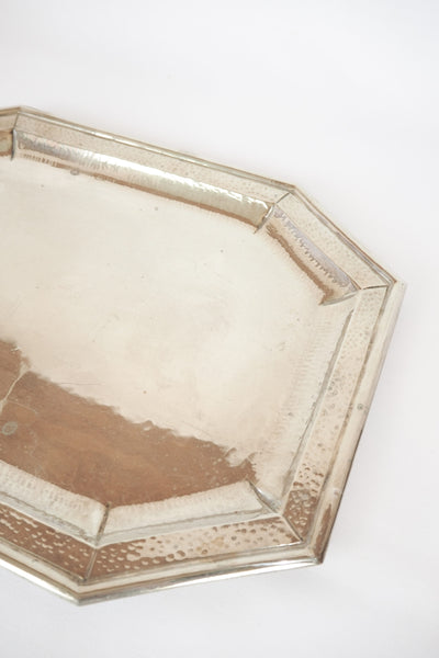Antique Silver Plate Octagonal Tray