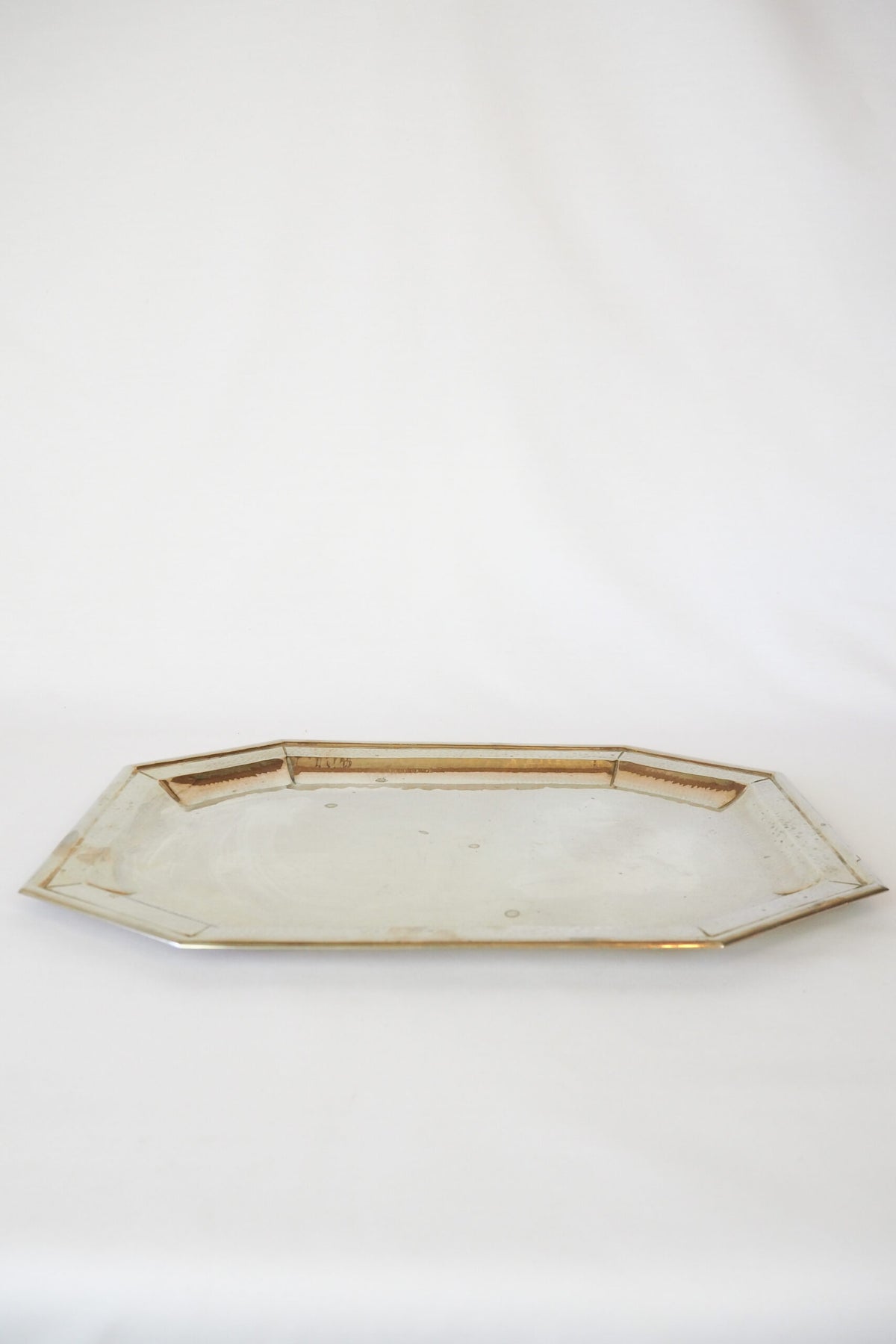 Antique Silver Plate Octagonal Tray