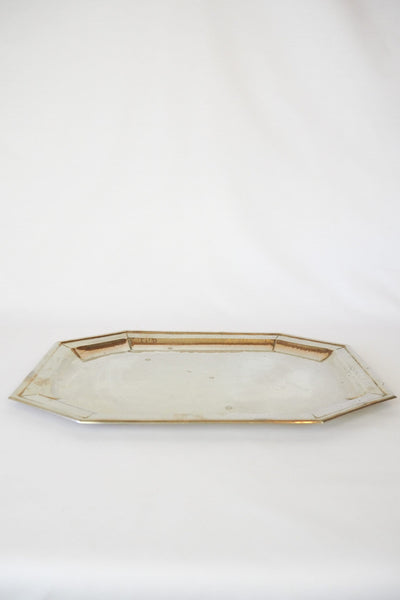 Antique Silver Plate Octagonal Tray
