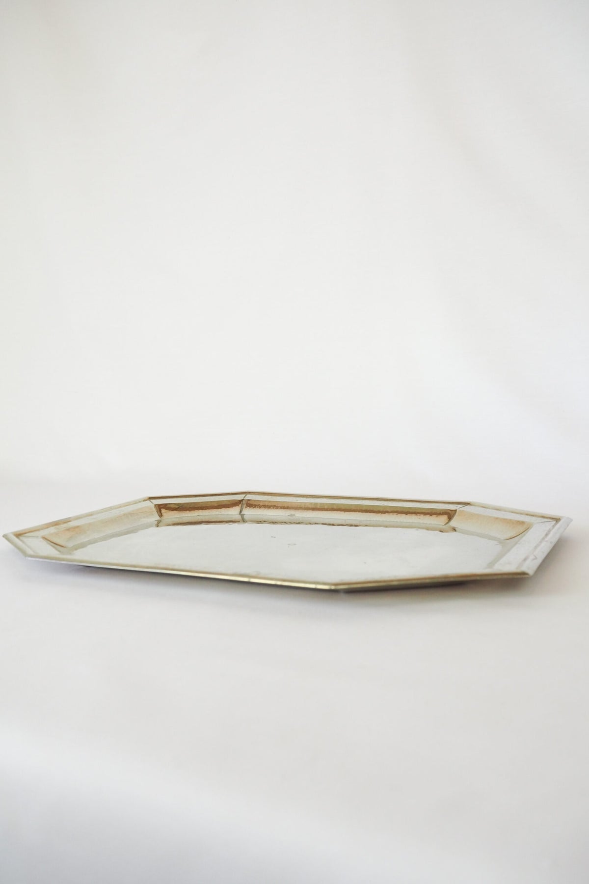 Antique Silver Plate Octagonal Tray