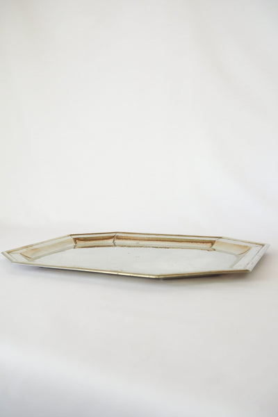 Antique Silver Plate Octagonal Tray