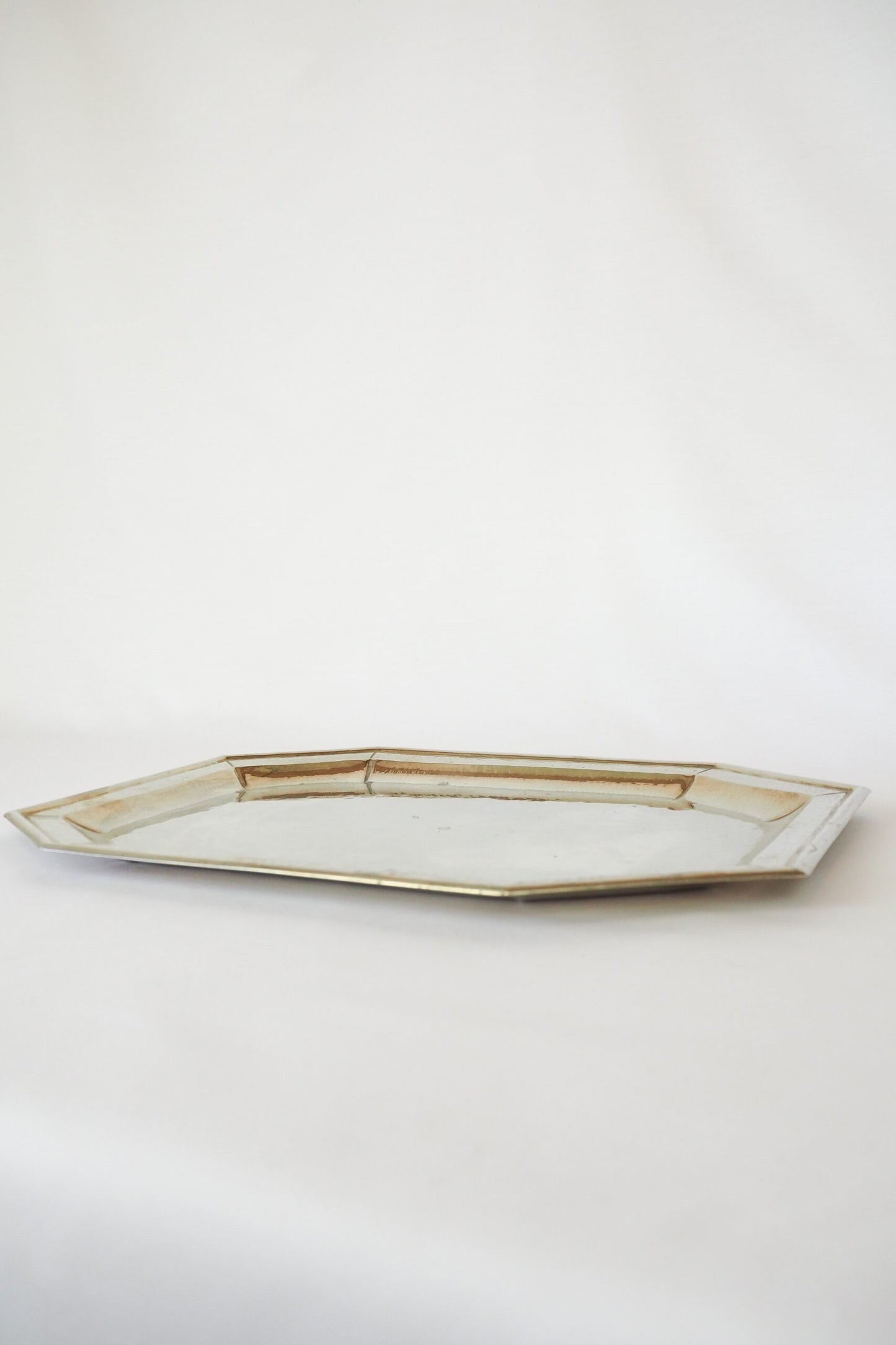 Antique Silver Plate Octagonal Tray