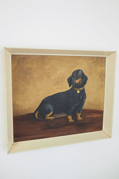 A Vintage Dachshund Painting full of character and a wonderful talking piece.