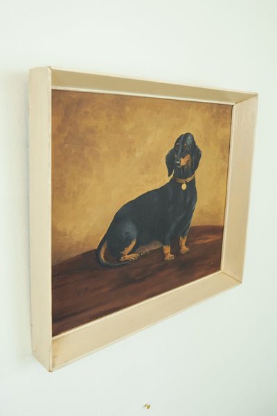 A Vintage Dachshund Painting full of character and a wonderful talking piece.