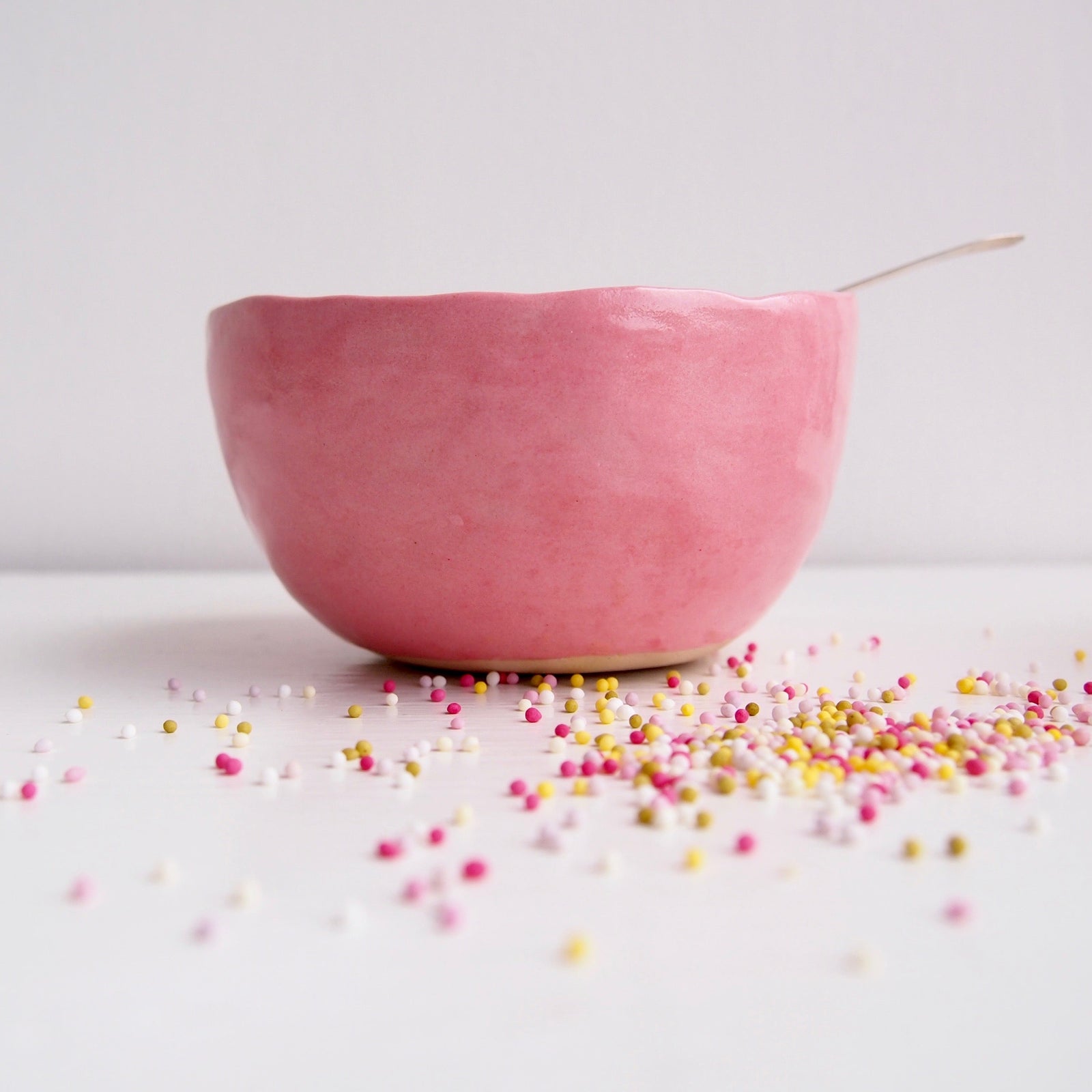 Handmade Pastel Pink and Turquoise Ice Cream Ring Bowls