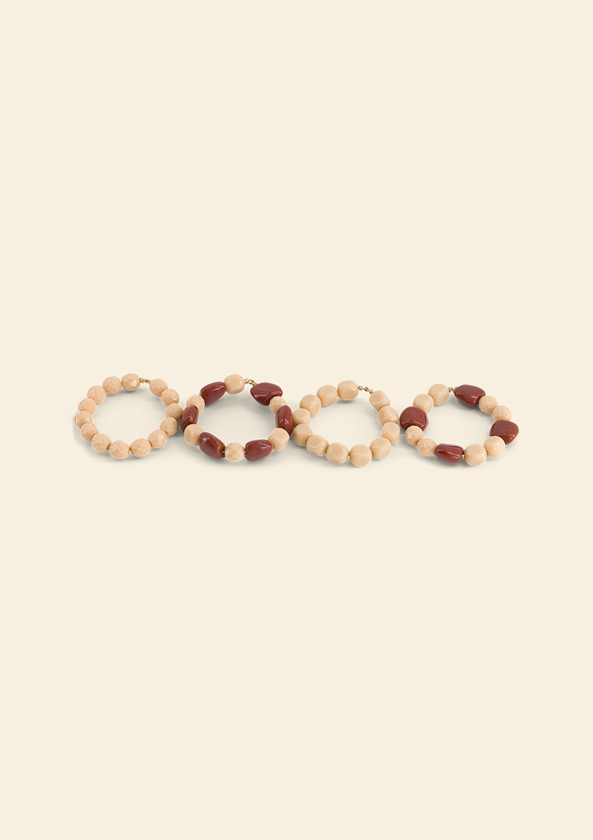 The Ocre & Ivory Beaded Napkin Rings (set of 4)