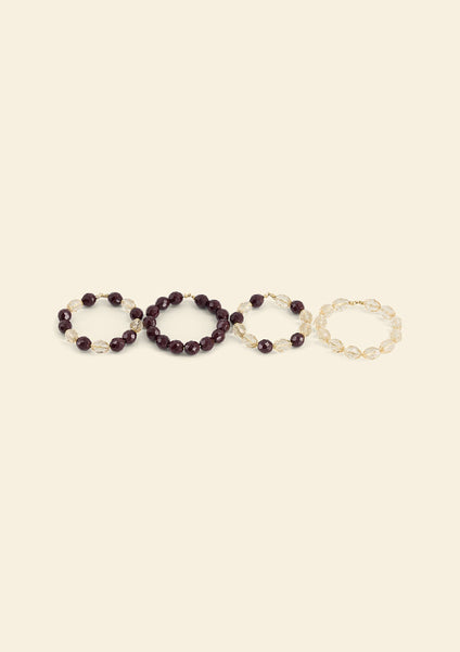 The Ruby & Daffodil Beaded Napkin Rings (set of 4)