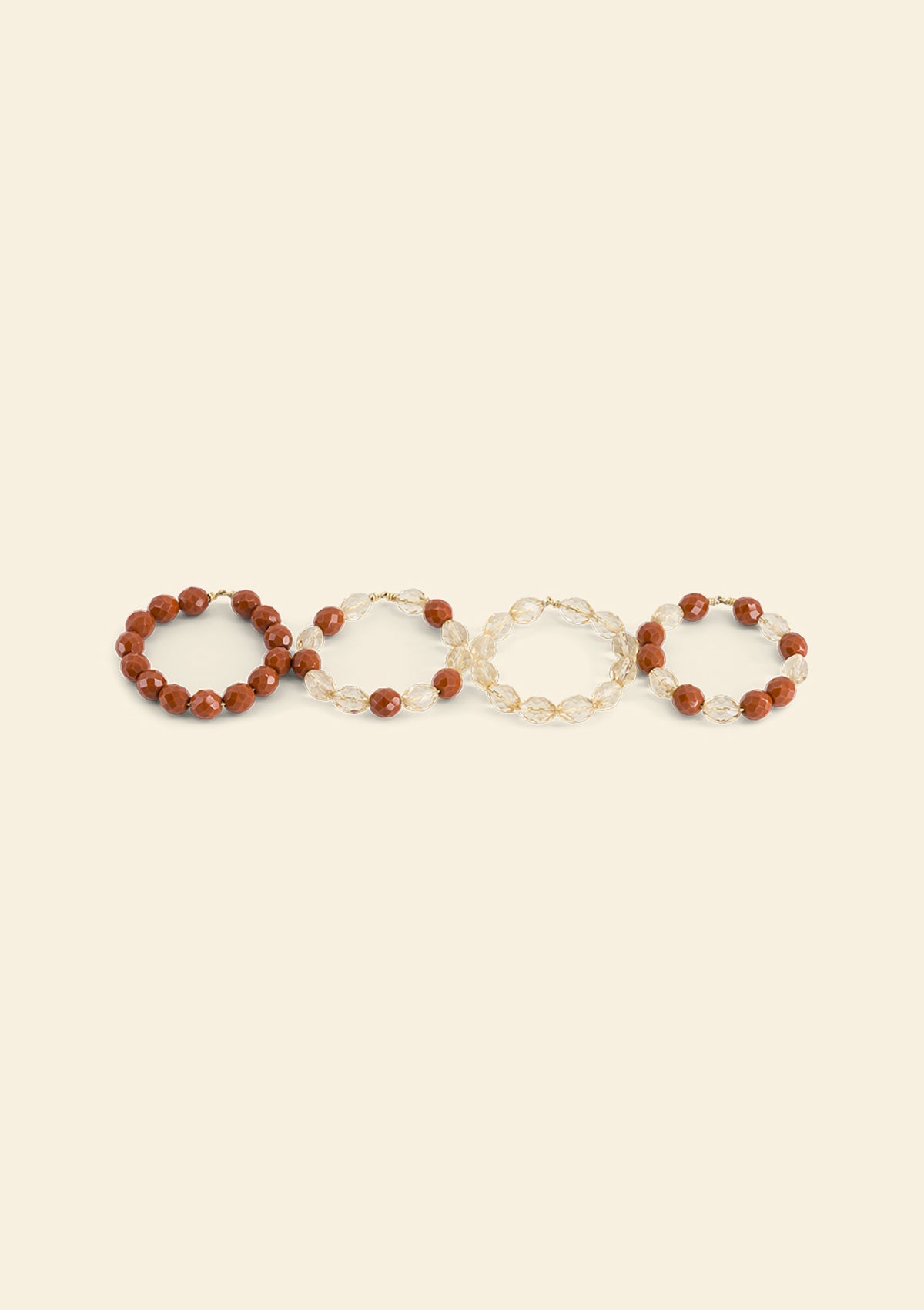 The Ocre & Daffodil Beaded Napkin Rings (set of 4)