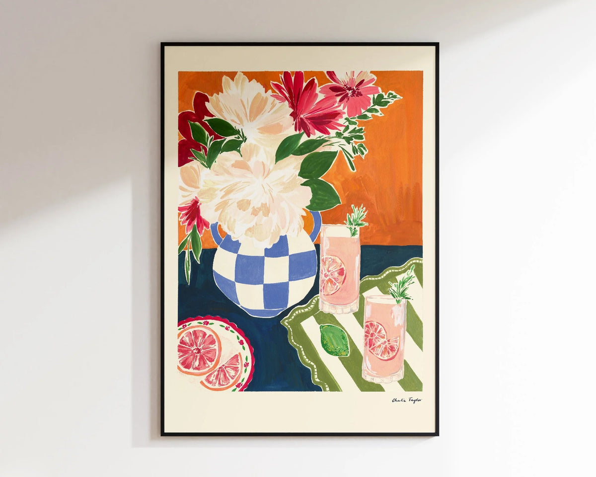 Peonies and Palomas' Print